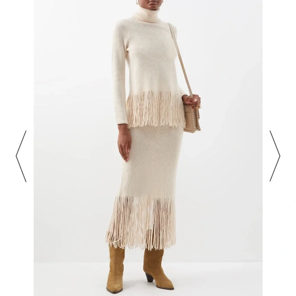 ZIMMERMANN Kaleidoscope fringed sweater in Cream, Size: (AU 1) - Picture 2 of 6